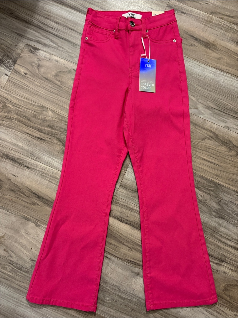 YMI Hot Pink High Waisted Cropped Flared Jeggings